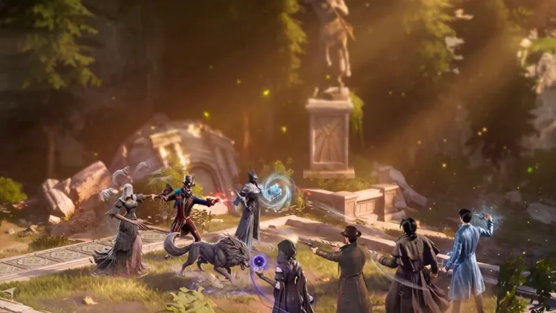 Lord of Mysteries Fool's Chess preview art showing eight characters and a Mutated Hound around a garden game board