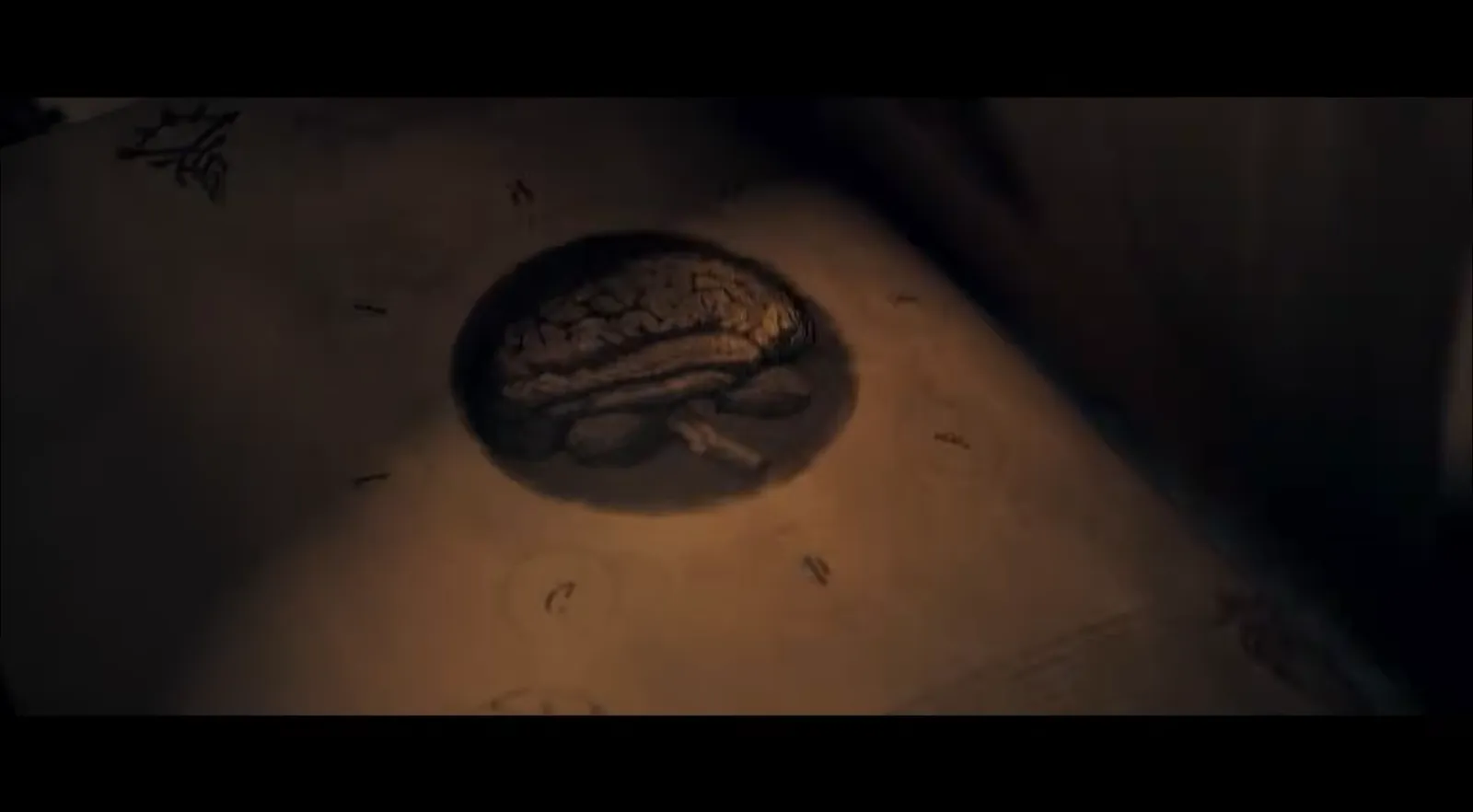 Investigation wall covered in notes and clues